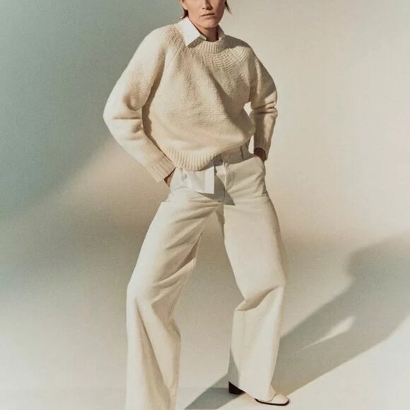 Vince  Fair Isle Textured Wool Raglan Sweater - Picture 5 of 5